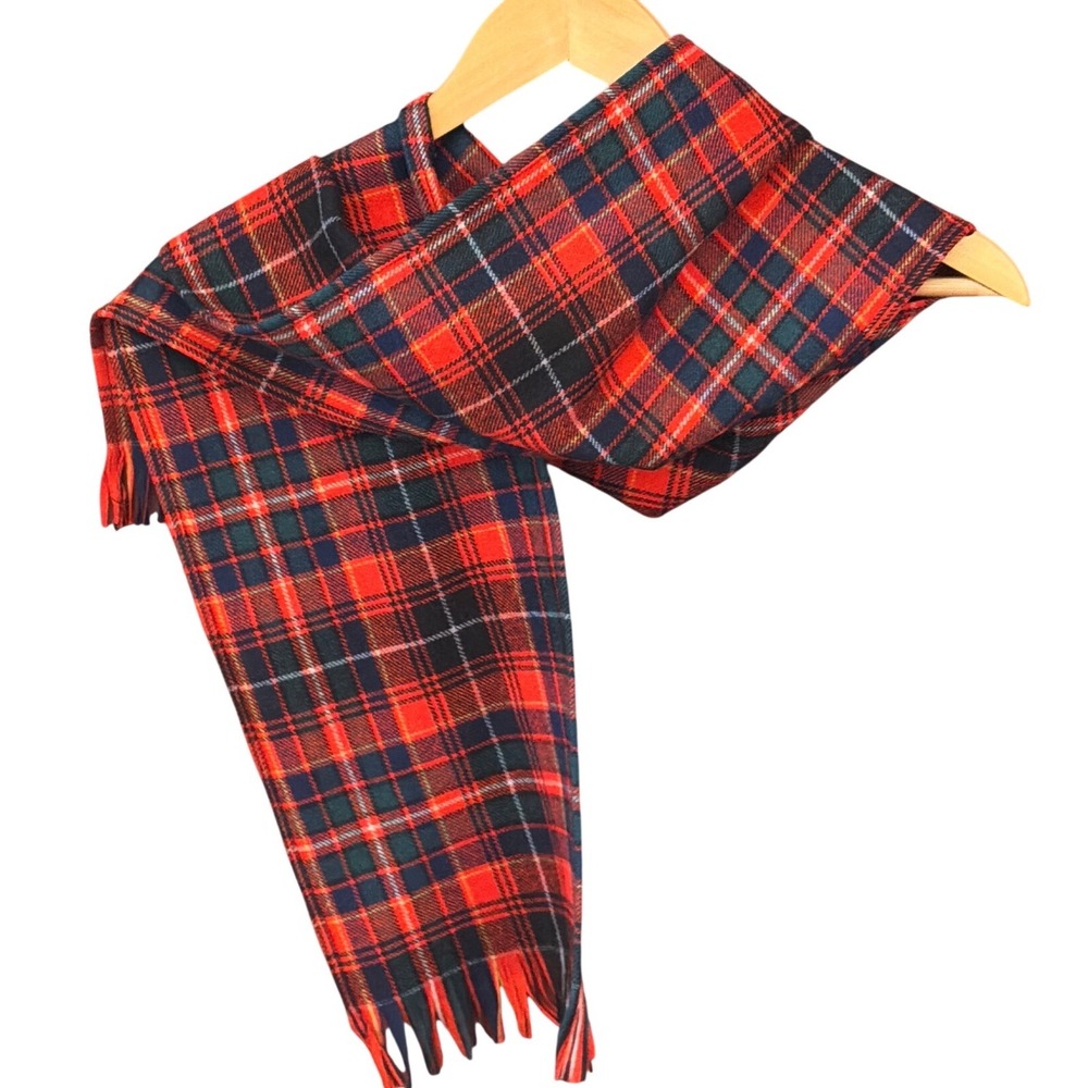 Vintage Plaid Scarf Tartan Preppy Academic Heritage Traditional Timeless Cozy